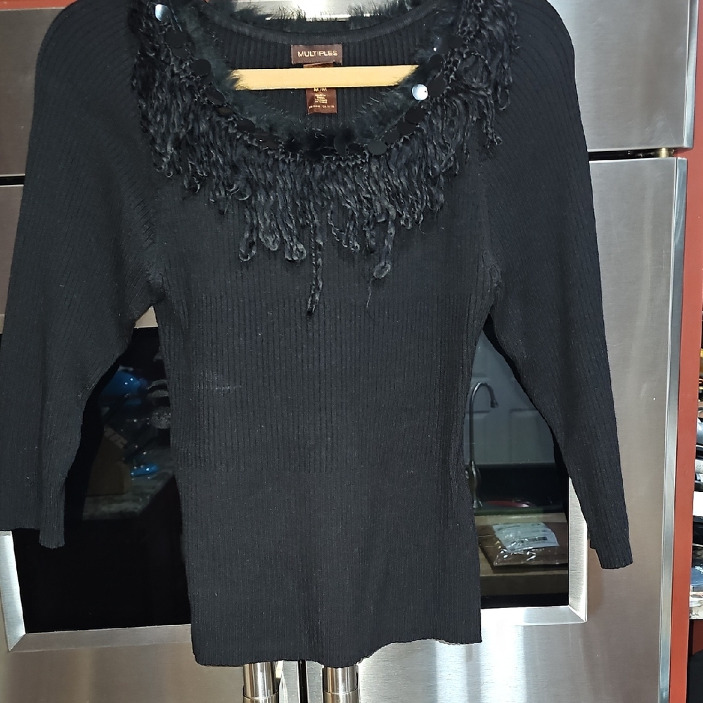 Multiples Black Crew Neck Sweater